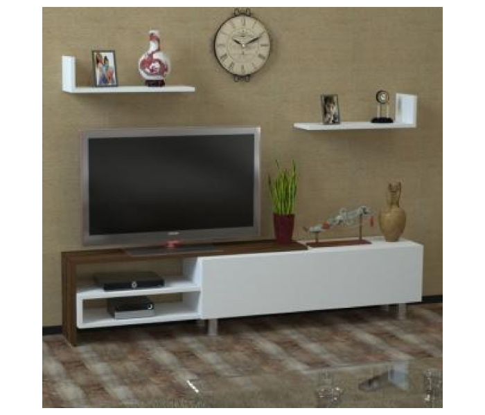 Dizayn TV Table - White and Brown - Zoom Image 1