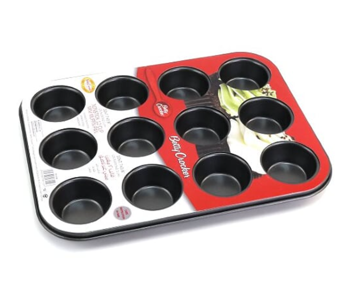 Betty 25.5 x 19.5cm 12 Cup Crocker Muffin Pan - Black - Zoom Image