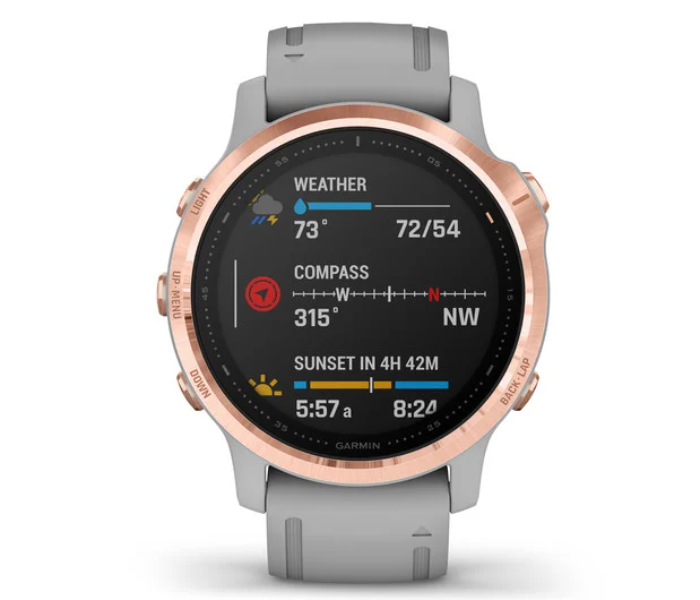 Garmin 010-02159-21 Fenix 6S Sapphire Edition Rose Gold with Powder Gray Band GPS Smart Watch - Zoom Image 4