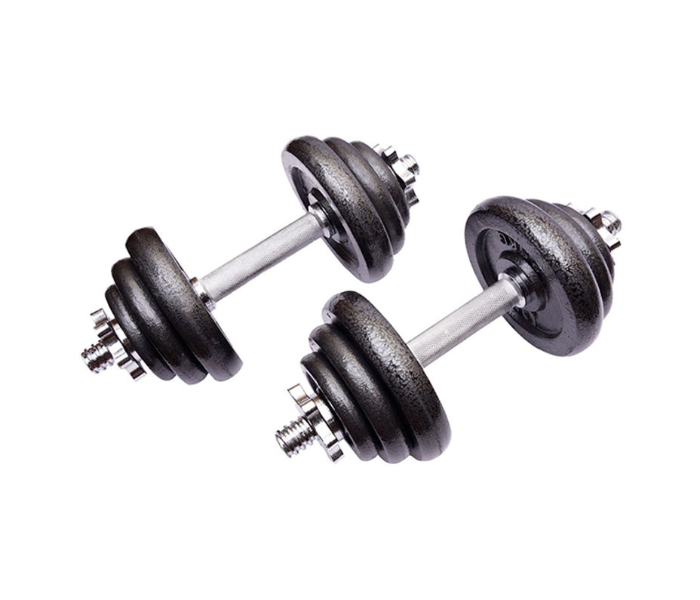 Hillbro 20 kg Iron Dumbbell Set - Black - Zoom Image 2