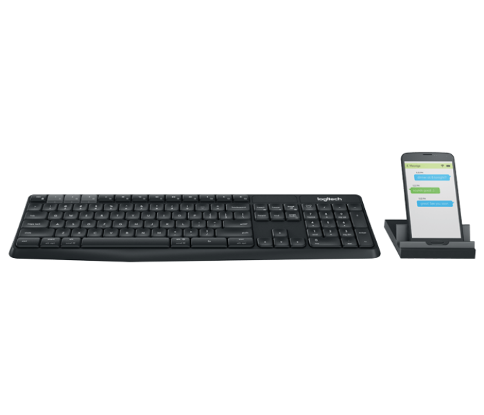 Logitech K375s Multi-Device Wireless Keyboard and Stand Combo - Black - Zoom Image 2