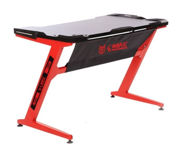 GMax GMXT-8003-1175 Gaming Table for Single Monitor - Black and Red - Zoom Image