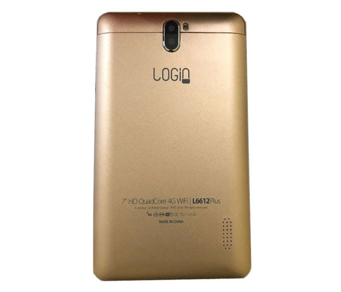 Login L6612 Plus 7 Inch 1GB RAM 16GB Dual SIM 4G LTE Android Tablet - Gold  - Zoom Image 3