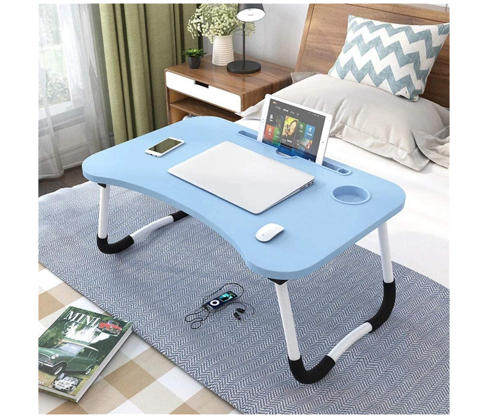 Jongo Work at Home Laptop Table with Tab and Tea Holder - Light Blue  - Zoom Image 2