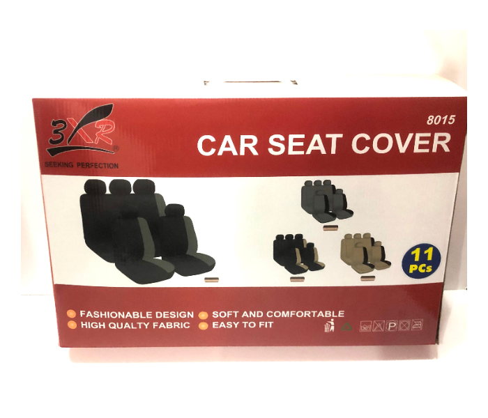 3XR 11 Piece Seat Cover Full Set For Sedans - Black And Beige - Zoom Image 3