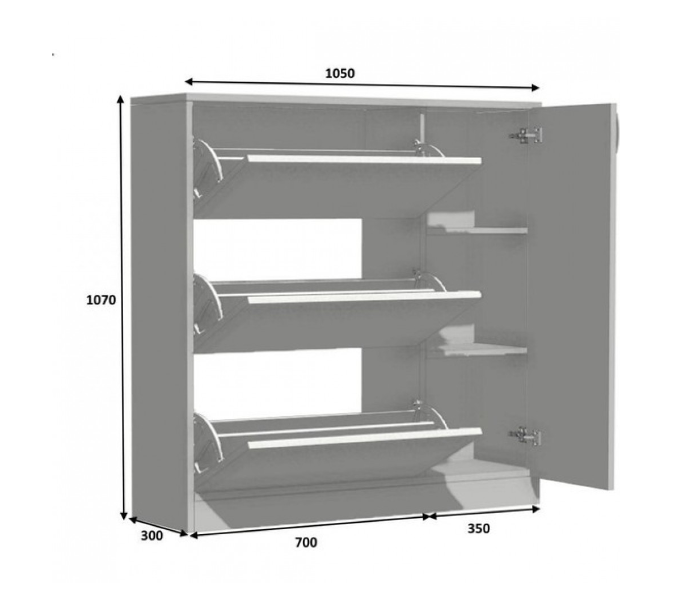 Neft 6 Drawer Shoe Rack - White - Zoom Image 3