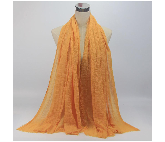 Crinckled Cotton 190x80cm Hijab - Yellow - Zoom Image