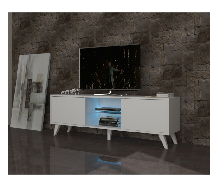 Pronto Lighting Model TV Table - White - Zoom Image 1