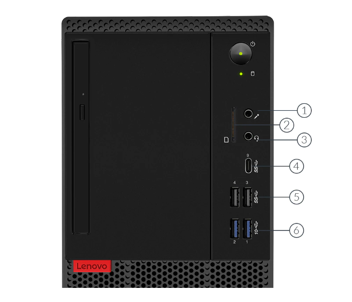 Lenovo M720T PC-10SQ002XAX Tower Desktop 4GB RAM 1TB HDD Intel Core i-5 Intel HD Graphics Windows 10 Pro with Keyboard and Mouse - Black - Zoom Image 5