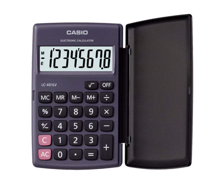 Casio LC-401LV-BK Portable Type 8 Digit Electronic Calculator - Dark Blue - Zoom Image