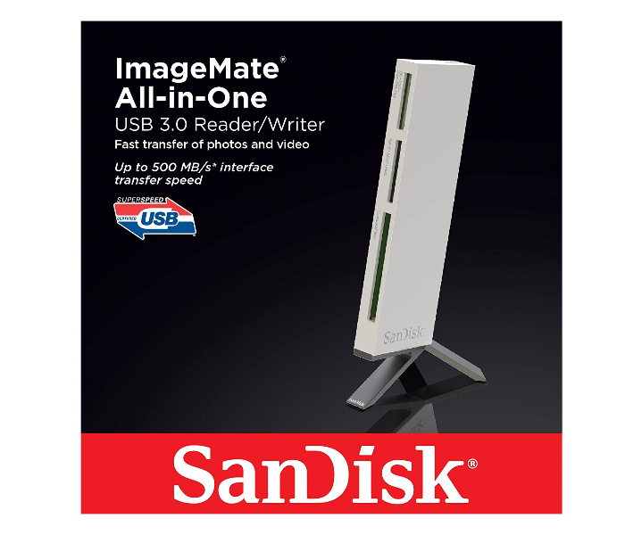 Sandisk SDDR-289-X20 ImageMate Multi-Card USB 3.0 Reader - White - Zoom Image 3