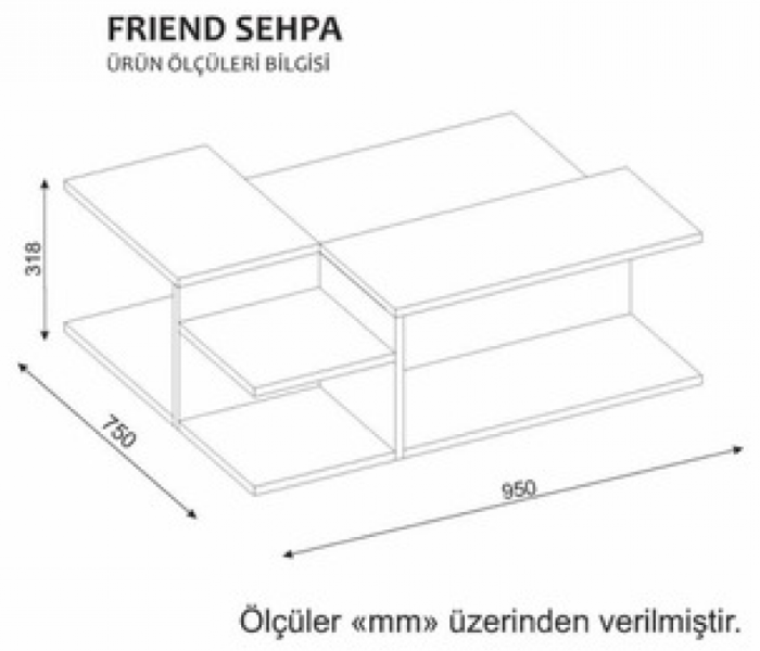 Friend 1 Carton Coffee Table - White and Brown - Zoom Image 3