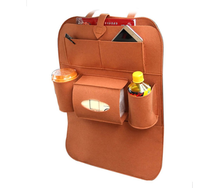 Auto Car Backseat Multifunction Accessories Organizer Bag - Brown - Zoom Image