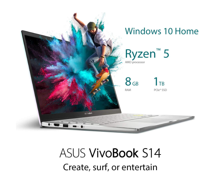 Asus Vivobook M433IA-EB536T AMD R7-4700U 16GB RAM 1TB 14 Windows 10 Home - White - Zoom Image 4