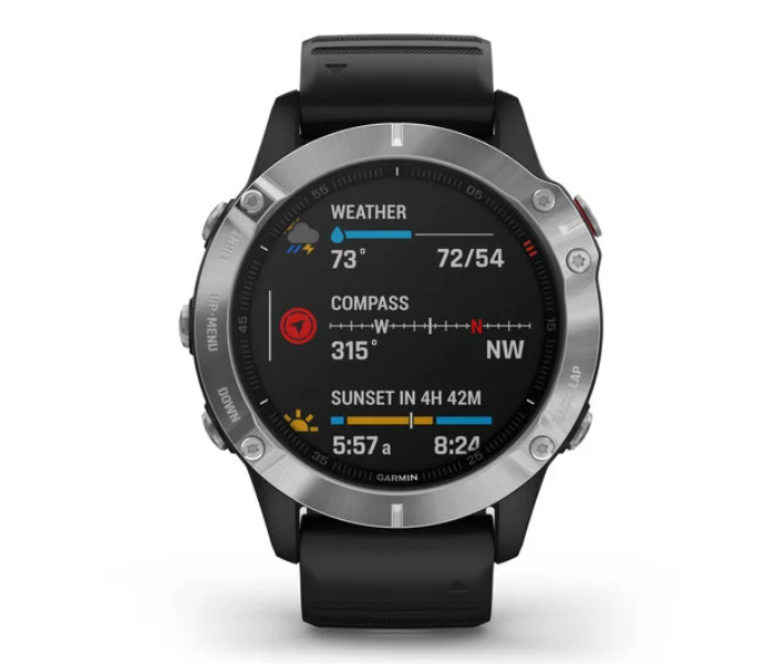 Garmin 010-02158-00 Fenix 6 Silver with Black Band GPS Smart Watch - Zoom Image 2