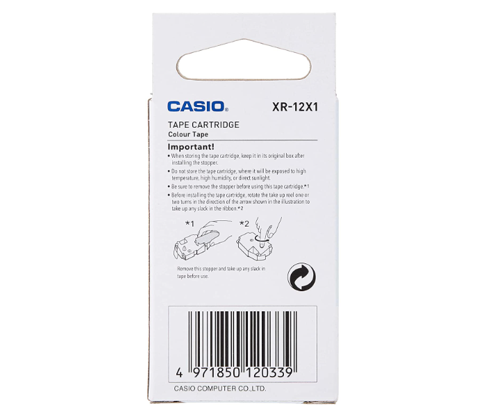 Casio XR-12X1 12mm Label Tape - Clear - Zoom Image 2