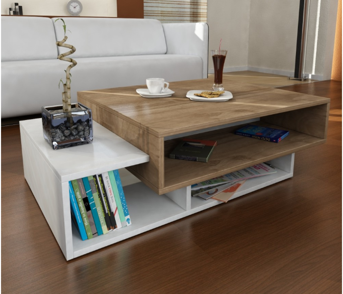 Coffee Table 1 Carton with Walnut and White Finish - Zoom Image 1