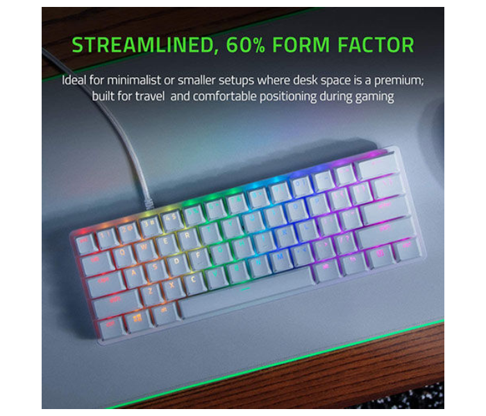 Razer Huntsman Mini Gaming PBT Chroma RGB Keyboard with Clicky Optical Switches - White - Zoom Image 2