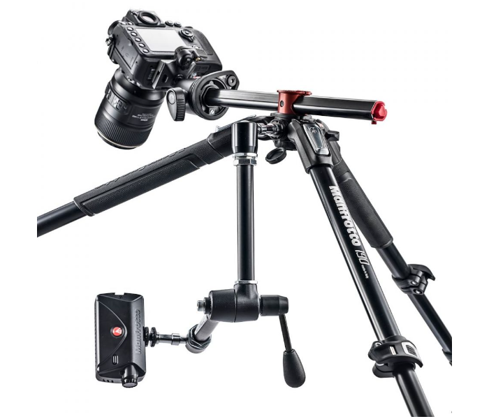 Manfrotto MT190XPRO4 Aluminium 4 Section Camera Tripod with Horizontal Column - Black - Zoom Image 2