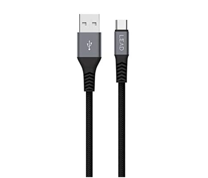 Lead Leopard S 1.2 Mtr Metal Type-C Cable - Black - Zoom Image 1