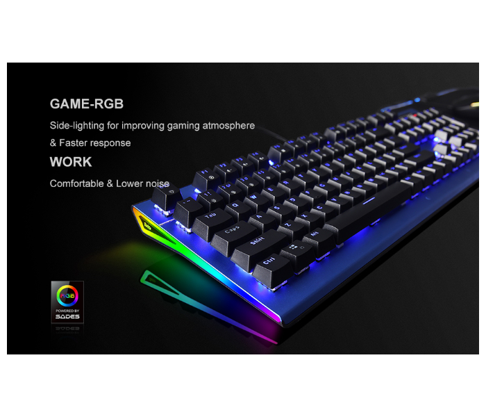 Sades Sickle RGB Side-Lighting Mechanical Gaming Keyboard Backlight Modes USB Wired Kailh Mechanics Switches For Windows 7 8 10 Pc Gamers - Zoom Image 1