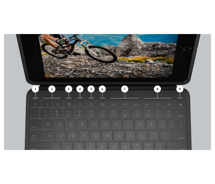 Logitech Rugged Folio iPad Protective Keyboard Case - Black - Zoom Image 2