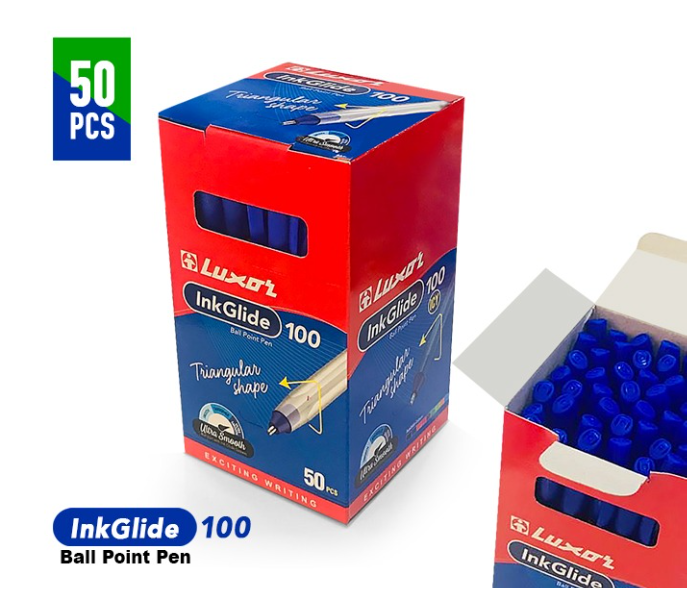 Luxor 50 Pcs Ink Glide Ball point Pen - Blue - Zoom Image 2