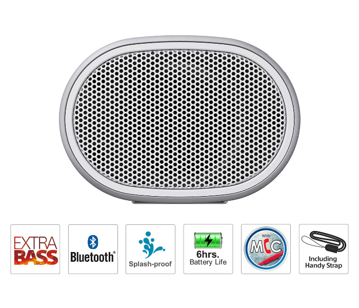 Sony SRS-XB01 Wireless Extra Bass Bluetooth Speaker with Mic Loud Audio for Phone Calls - White - Zoom Image 2