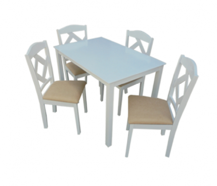 Dining Table With 4 Chairs - White - Zoom Image