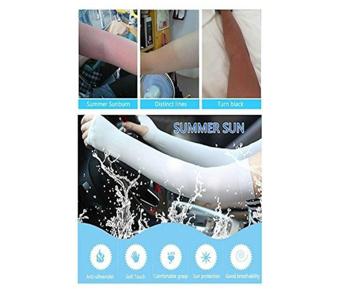 UV Protection 40cm Arm Cooling Sleeves - Black - Zoom Image 2