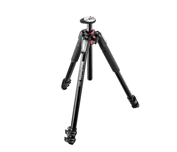 Manfrotto MT055XPRO3 055 Aluminium 3 Section Photo Tripod with Horizontal Column - Black - Zoom Image 1