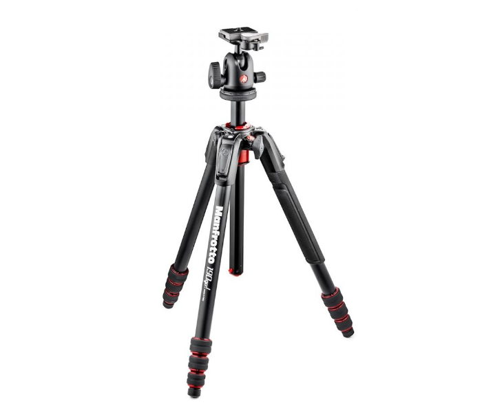 Manfrotto MK190GOA4TB-BH 190 Go Aluminium 4 Section Twist Lock Tripod with Ball Head - Black - Zoom Image 1