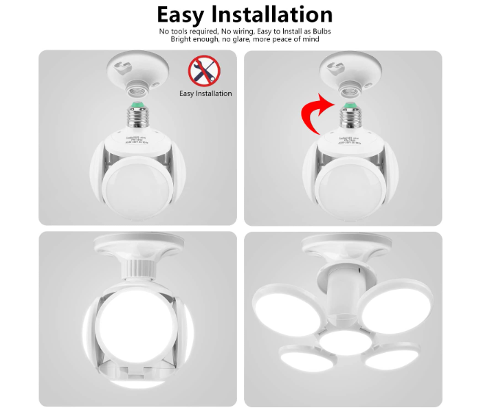 Vooten E26-E27 40 Watts with 4 Adjustable Panels Football UFO Lights - White - Zoom Image 3