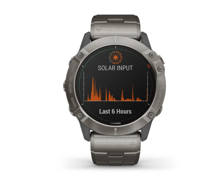 Garmin 010-02157-24 Fenix 6X Pro Edition Solar Titanium with Vented Titanium Bracelet - Zoom Image 2