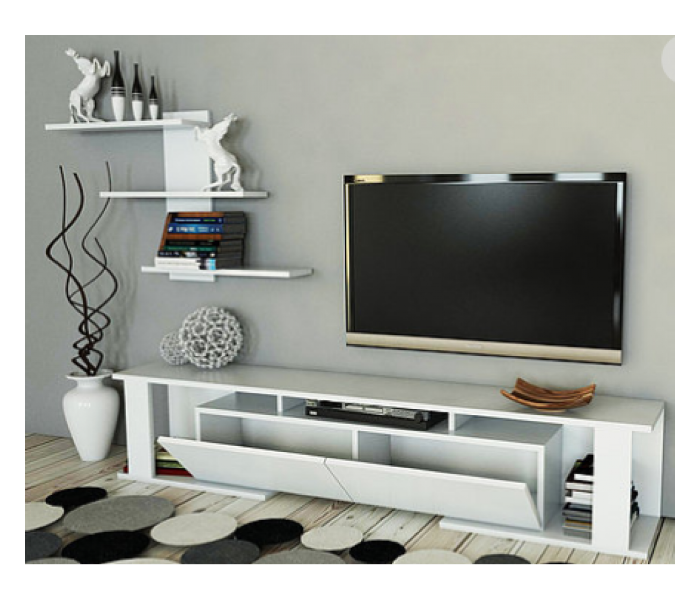 Wood TV Table - White - Zoom Image 1