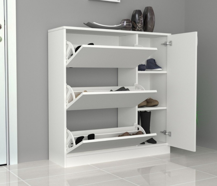 Neft 6 Drawer Shoe Rack - White - Zoom Image 2