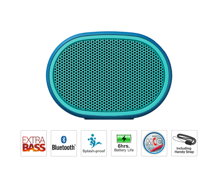 Sony SRS-XB01 Wireless Extra Bass Bluetooth Speaker with Mic Loud Audio for Phone Calls - Blue - Zoom Image 2