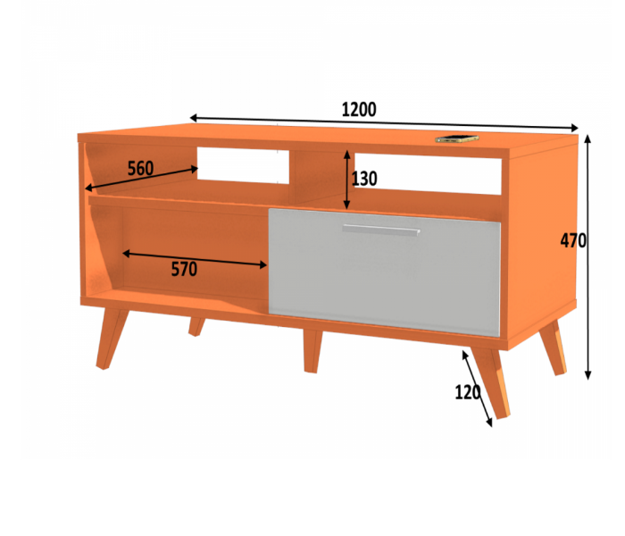 Mia Wood Finish Coffee Table - White and Brown - Zoom Image 3