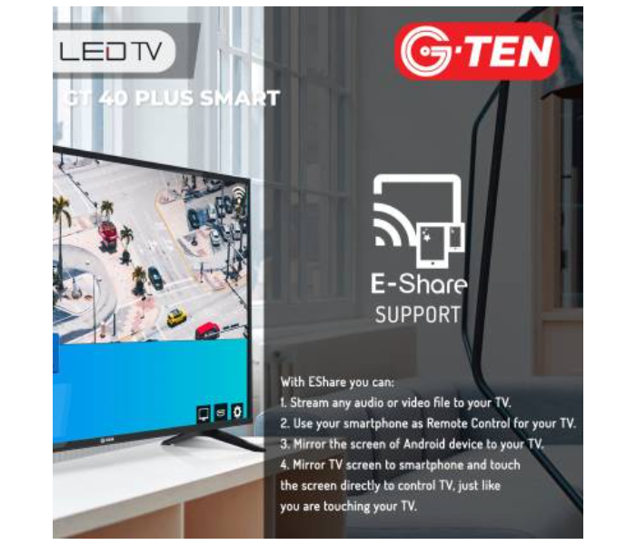 G Ten 40 Inch HD Smart LED TV - Black - Zoom Image 3