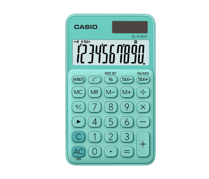 Casio SL-310UC-GN Portable Type 10 Digit Calculator - Green - Zoom Image