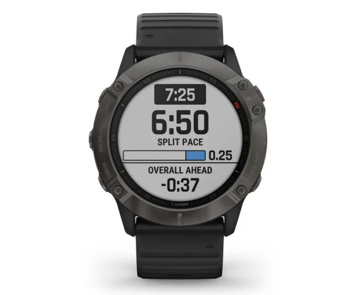 Garmin 010-02157-11 Fenix 6X Sapphire Edition Carbon Gray DLC with Black Band GPS Smart Watch - Zoom Image 2