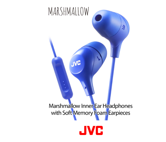 JVC HAFX38MA Memory Foam Earbud Marshmallow Memory Foam Earbud with Mic - Blue - Zoom Image 3