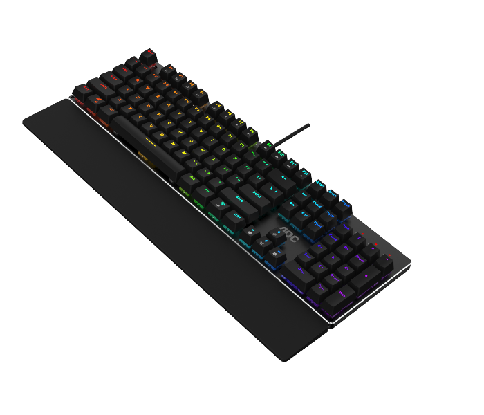 AOC GK500 Mechnical RGB Gaming Keyboard with Outemu Blue Switch - Black - Zoom Image 1