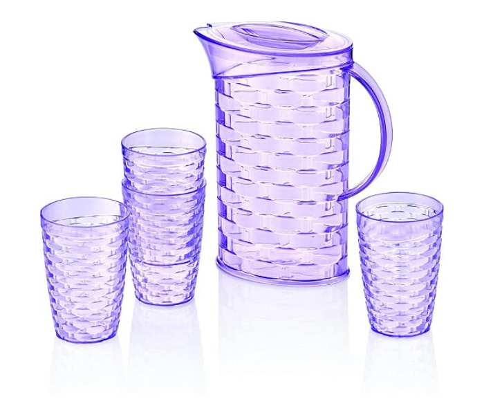 Cook and Look 1 Jug 4 Glass Plastic Water Set - Purple - Zoom Image