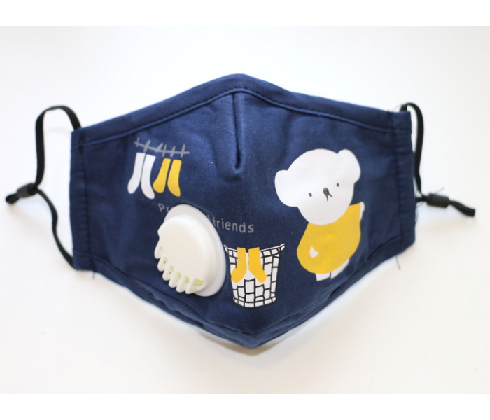 Classic 1Pc Active Printing N-95 Filters Dust Cover Kids Face Mask – Navy Blue - Zoom Image 2