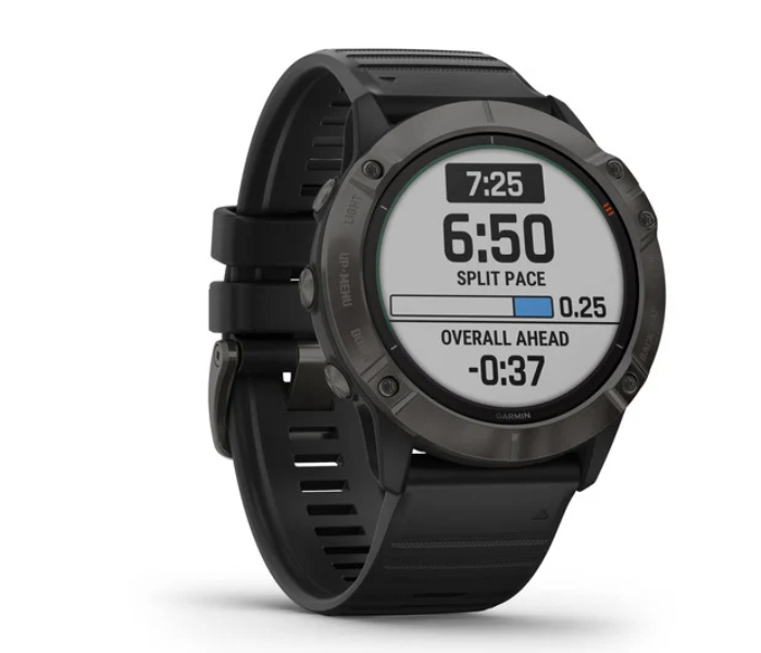 Garmin 010-02157-21 Fenix 6X Pro Edition Solar Ti Carbon Gray DLC with Black Band GPS Smart Watch - Zoom Image 3