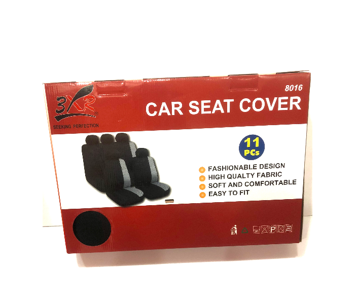 3XR 11 Piece Seat Cover Full Set For Sedans - Black And Grey - Zoom Image 3