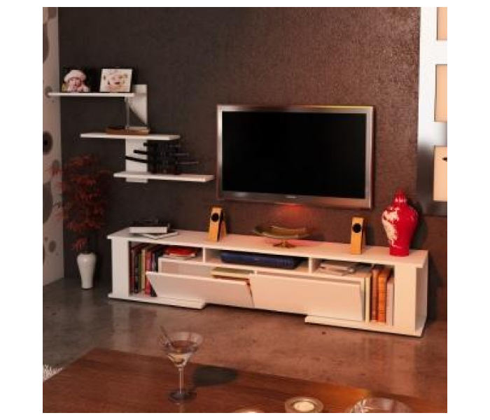 1 Carton Wooden TV Table - White - Zoom Image 2