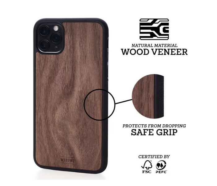 WoodWe Wood Case With Plastic Base for iPhone X and XS - Walnut - Zoom Image 1