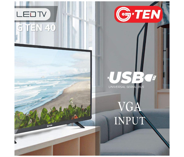 G Ten 40 Inch HD LED TV - Black - Zoom Image 3